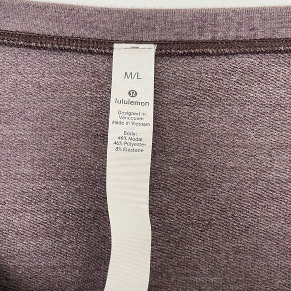Lululemon Show your Depth Long Sleeve Heathered Antique Bark size M/L - Picture 4 of 7